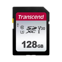 128GB SDXC Card (Class 10)  UHS-I, U3, Transcend 300S  "TS128GSDC300S" (R/W:95/45MB/s)