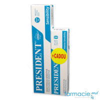 Pasta de dinti President Sensitive 75ml + Pasta-gel de dinti President Sensitive Plus Strong 30ml CADOU