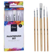 Tablou pe numere Promstore 47523 Набор кистей для рисования Artist 5шт, ручка дерево