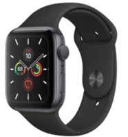 Смарт-часы Apple Watch Series 5 44mm /Space Grey Aluminium Case With Black Sport Band, MWVF2 GPS