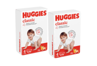 Набор Подгузники Huggies Classic Jumbo 4 (7-18 кг), 44 шт
