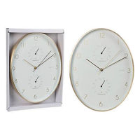 Часы Promstore 50956 Овальные настенные часы с метеостанцией, 26x34,5 см, белые