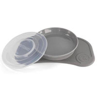 Посуда для кормления U-Grow 78442 Set anti-alunecare cu farfurie Twistshake Click-Mat, gri