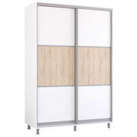 Шкаф Mobildor-Lux Горизонтальные раздвижные двери из ДСП Aron-P 1,0–1,8 м (160 x 60 x 220 см), цвет: бриллиантовый белый