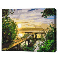 Картина по номерам BrushMe RBS40457FC 30x40cm (fără cutie) Apus de soare pe râu