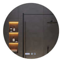 Oglindă baie Bayro Moon круглое 700x700 LED touch нейтральный c подогревом, часами и термометром