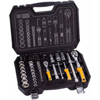Set de unelte de mână Hoteche 203001 Набор торцевых головок 73шт + трещетка 1/2"&1/4"