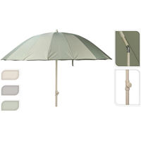 Зонт садовый Promstore 55436 Umbrela de soare, D220cm, H190cm, 10 spite, arcuite, gri, UPF 50+