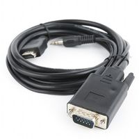 Cable HDMI to  VGA+3.5mm jack  3.0m  Cablexpert  male-male, V1.4, Black, A-HDMI-VGA-03-10