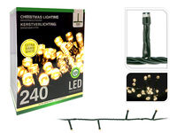 Luminite de Craciun "Fir" 240LED extra alb-cald, 18m cablu verde