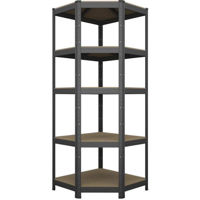 Cтеллаж складской Nex Home Raft metalic colț Budget 1800x900x400x705mm, 5 nivele MDF, Antracit