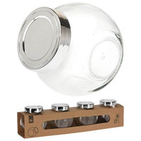 Аксессуар для кухни Excellent Houseware 49635 Набор из 4 стеклянных банок, 0,19 л, 6x8 см
