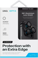 Стекло защитное для смартфона UNIQ Optix Aluminium Camera Lens Protector for iPhone 15 Pro, Black