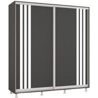 Dulap Mobildor-Lux Aron cu uși glisante сu lamele (180x60x220H cm) Anthracite