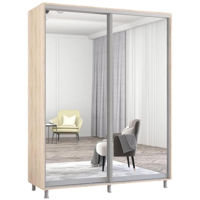 Dulap Mobildor-Lux Aron cu uși glisante din oglinzi (160x60x220H cm) Sonoma