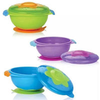 Посуда для кормления Nuby ID5322 Глубокая тарелка с крышкой на присоске для СВЧ-печи (9m+) 1 шт
