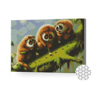 Картина по номерам Art Gallery XQB75337 Mozaic cu diamante 30x40cm Lemuri draguti