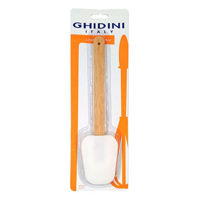 Лопатка кухонная Ghidini 51823 кондитерская 26cm, силикон/дерево