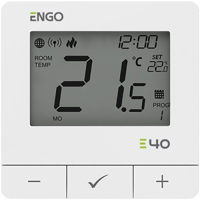 Термостат ENGO Controls E40-BATW prin internet ZigBee/Wireless cu baterie, programabil, white