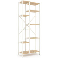 Cтеллаж складской Nex Home Raft metalic Loft Cascade 1780x700x300mm, 7 nivele, PAL, White / Oak Artisan