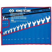Ключ гаечный King Tony 1216SRN ключи комбинированные, дюймовые 16 пр. (Tetoron)