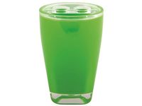 Pahar pentru periute de dinti cu separator MSV Tahiti, verde, din plastic