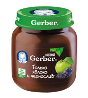 Gerber пюре яблоко-чернослив 5+мес. 130г
