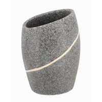 Стакан для зубных щёток Tendance 55840 Novara Stone Effect 7.2x6.5x9.8cm, poliresin, gri
