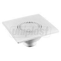 Sifon de pardoseala PP D. 50 vertical (alb) (150 x 150 x 65 mm) ROTATING CAP  VISAM