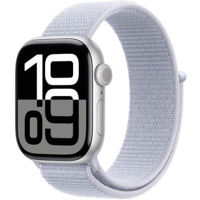 Ceas inteligent Apple Watch Series 10 GPS 42mm Silver Aluminium Case with Blue Cloud Sport Loop MWWD3