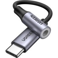 Переходник для IT Ugreen 80154 AV161, Type-C to 3.5mm 0.1M, Grey