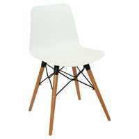 купить Пластиковый стул, деревянные ножки с металлической опорой 470x450x795 мм, белый в Кишинёве