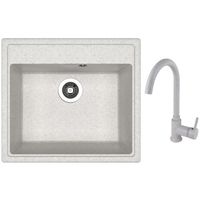 Мойка кухонная со смесителем Dr.Gans Nika 570 + SanDonna F 7073 gri