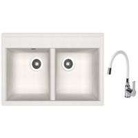 Мойка кухонная со смесителем Dr.Gans Astra 780 + SanDonna F 9995 alb
