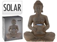 Felinar pe baterie solara "Buddha" 31cm, argintiu