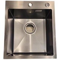 Chiuvetă bucătărie Fabiano 43x50cm Black+baterie+dozator