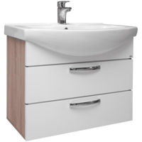 Шкаф под умывальник Mashtab 10681 Agat cu 2 sertare 75cm Alb-Sanoma