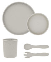 Посуда для кормления Kikka Boo 31302050002 Set de alimentatie din silicon Platinum Sand, 5 piese