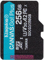 Флеш карта памяти SD Kingston SDCS3/256GB, microSD Class10 A1 UHS-I U1 (V10) + SD adapter