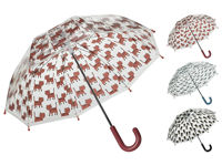 Umbrela-baston pentru copii D75cm transparent Piove, desen