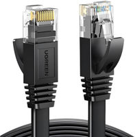 Кабель для IT Ugreen 50173, Cat6 Flat Ethernet Cable, U/UTP, 1m, Black