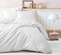 Lenjerie de pat pentru 2 persoane, CottonBox Stripe Beyaz