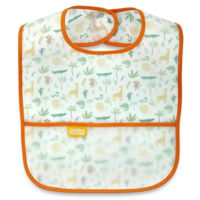 Bavețică BabyJem 840 Baveta cu 2 fete si buzunar Oranj, 24x35 cm