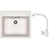 Мойка кухонная со смесителем Dr.Gans Nika 570 + SanDonna F 7103 alb