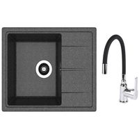 Мойка кухонная со смесителем Dr.Gans Nica 580 + SanDonna F 9995 negru