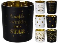 Sfesnic pahar "Star" 8Х7cm, sticla, alb/negru