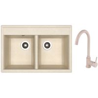 Мойка кухонная со смесителем Dr.Gans Astra 780 + SanDonna F 7073 bej