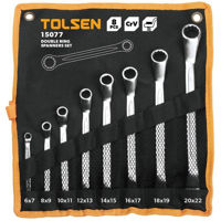 Ключ гаечный Tolsen 615077 Набор из 8 разводных кольцевых ключей (6 x 7 - 20 x 22 мм)