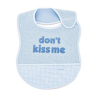 Bavețică BabyJem 032 Baveta din bumbac Dont Kiss Me Albastru