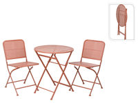 Set mobilier 3 unitati: masa D60, H70cm si 2 scaune 38X41XH78cm